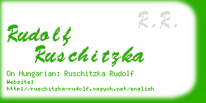 rudolf ruschitzka business card